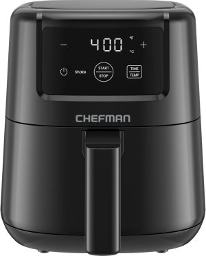 CHEFMAN 2 Qt Mini Air Fryer ?C Digital Space-Saving Compact Air Fryer with Nonstick and Dishwasher Safe Basket. Quick & Easy Meals in Minutes. Features Digital Timer and Shake Reminder ?C Black
