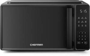Chefman Countertop Microwave Oven 0.7 Cu. Ft.. 700 Watts with 10 Power Levels. 6 Cooking Presets with One-Touch Express Cook. Eco Mode. Child Safety Lock. & Mute Button - Black