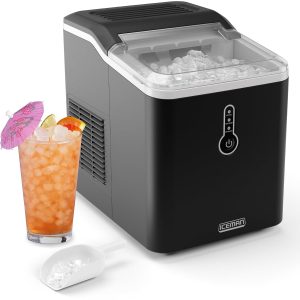 Iceman by Chefman Nugget Ice Maker Countertop. Pebble Ice Maker Machine. 26 lb in 24 Hours. Ready in 6 Minutes. Removable Ice Basket. Fun and Chewable Cubes. 1.5L Water Tank. Self-Cleaning Function